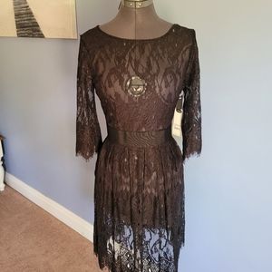 NWT BB Dakota size 10 black lace dress